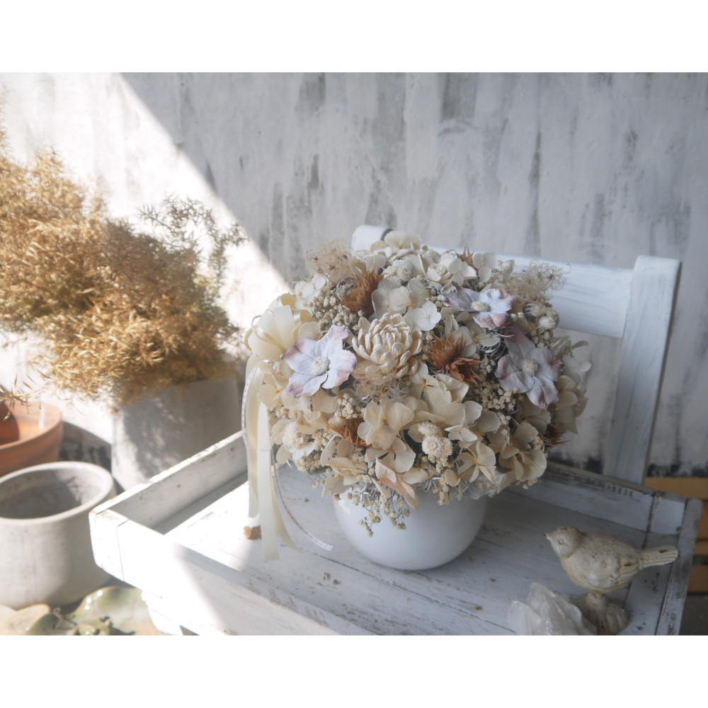 白色之戀(大) .雪白色.情人不凋花玫瑰.精油索拉花.乾燥花禮物-細節圖3