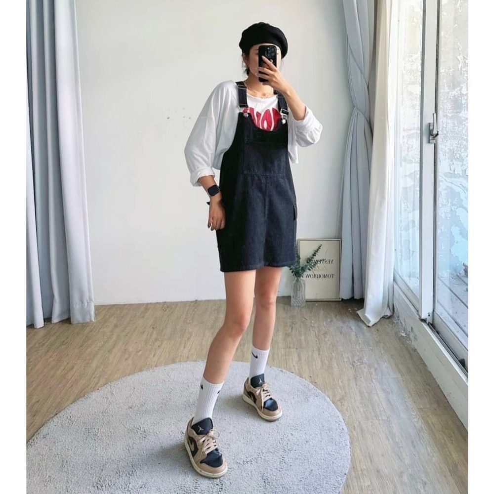 限定販售！工裝風水洗牛仔吊帶裙-細節圖5