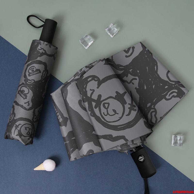 金蟬生活百貨館-禁欲系雨傘女原宿風自動晴雨兩用折疊太陽傘個性潮流遮陽傘男-細節圖3