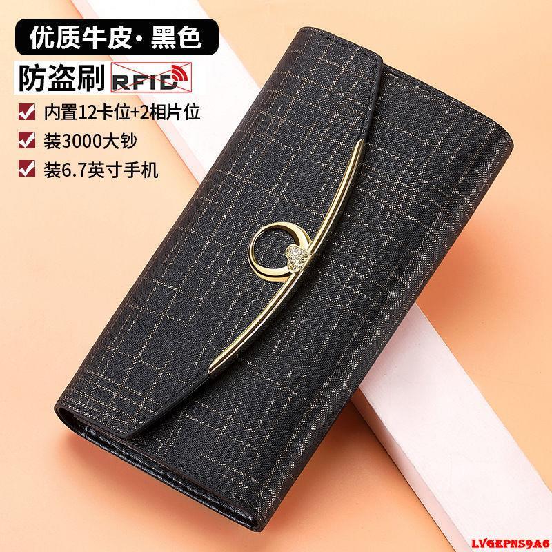 金蟬生活百貨館-2021新款錢包女士長款真皮時尚ins駕駛證手拿包錢夾可放手機卡包-細節圖9