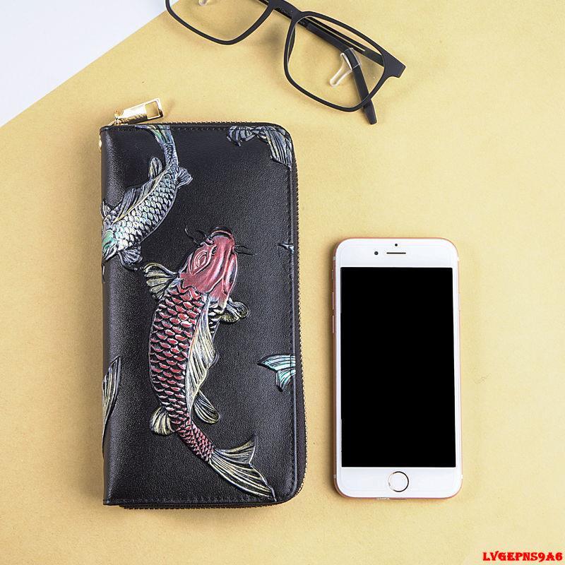 金蟬生活百貨館-2021新款女士錢包長款真牛皮手拿包時尚百搭招財牛皮拉鏈大容量潮-細節圖7