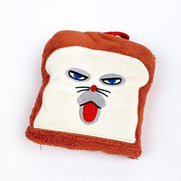 ＊日式雜貨館＊日本 麵包小偷 可收納擦手毛巾 擦手巾 吊掛式擦手毛巾 麵包造型 擦手巾 外出可攜帶 紅/咖款-細節圖4