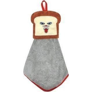 ＊日式雜貨館＊日本 麵包小偷 可收納擦手毛巾 擦手巾 吊掛式擦手毛巾 麵包造型 擦手巾 外出可攜帶 紅/咖款-細節圖5