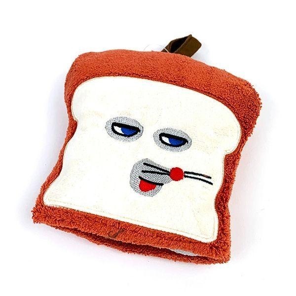 ＊日式雜貨館＊日本 麵包小偷 可收納擦手毛巾 擦手巾 吊掛式擦手毛巾 麵包造型 擦手巾 外出可攜帶 紅/咖款-細節圖6