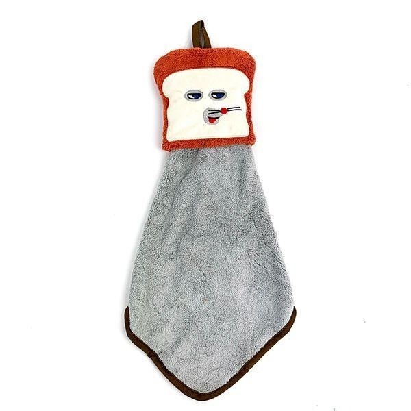 ＊日式雜貨館＊日本 麵包小偷 可收納擦手毛巾 擦手巾 吊掛式擦手毛巾 麵包造型 擦手巾 外出可攜帶 紅/咖款-細節圖7