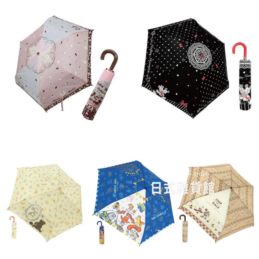 ＊日式雜貨館＊日本三麗鷗 迪士尼 史努比 雨傘 彎把防風傘 史努比 米奇 米妮 小熊維尼 玩具總動員 摺疊雨傘 摺疊傘-細節圖2
