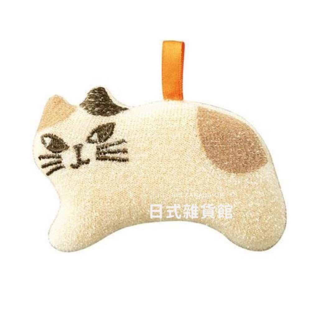 ＊日式雜貨館＊日本 貓咪菜瓜布 清潔刷 洗手台 菜瓜布 水槽 清潔 清潔海綿 三色貓 三花貓 灰貓-細節圖3
