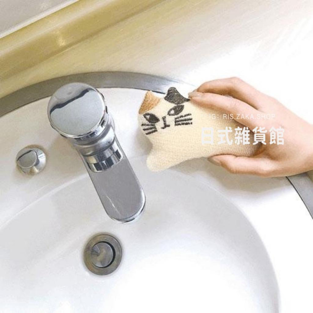 ＊日式雜貨館＊日本 貓咪菜瓜布 清潔刷 洗手台 菜瓜布 水槽 清潔 清潔海綿 三色貓 三花貓 灰貓-細節圖4