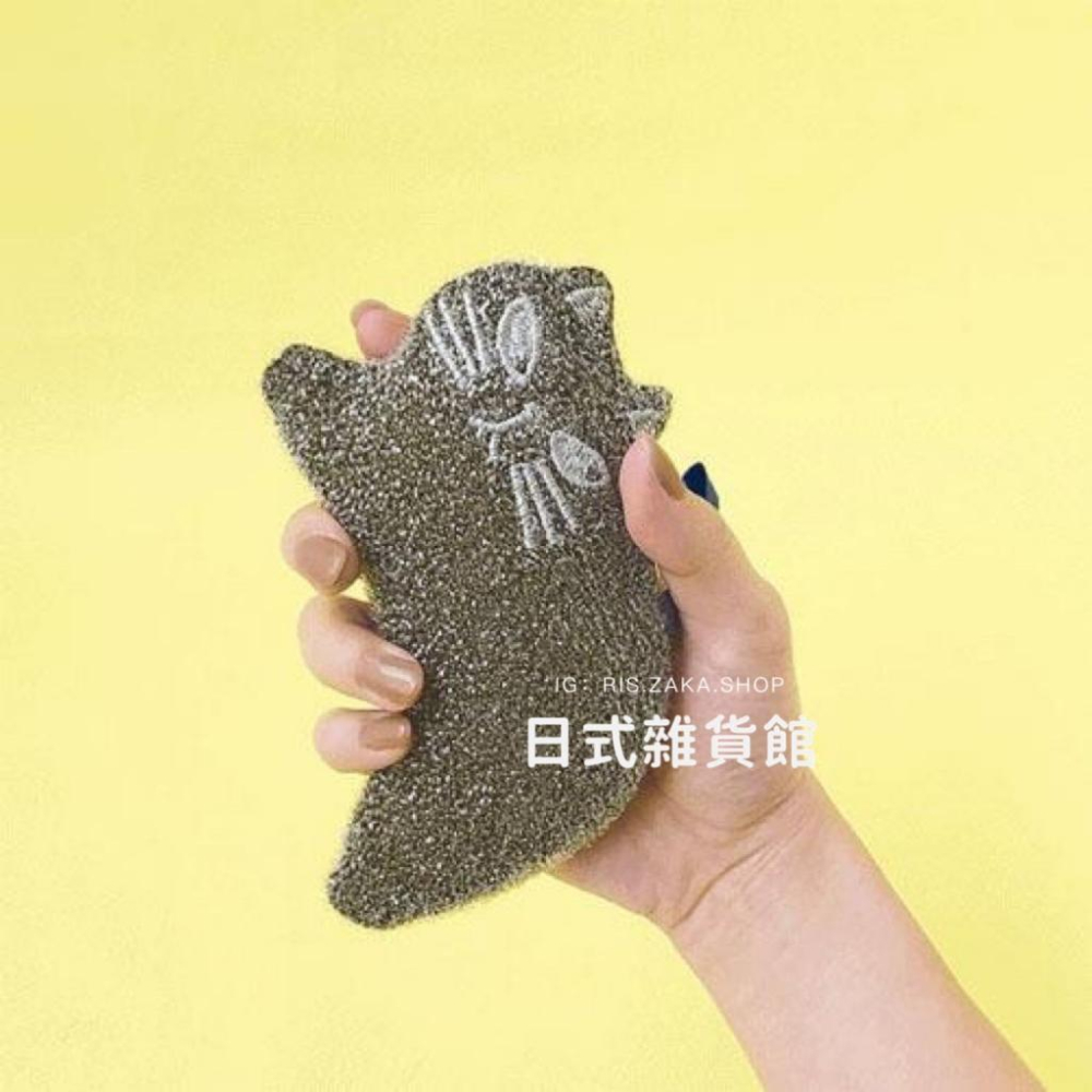 ＊日式雜貨館＊日本 貓咪菜瓜布 清潔刷 洗手台 菜瓜布 水槽 清潔 清潔海綿 三色貓 三花貓 灰貓-細節圖7