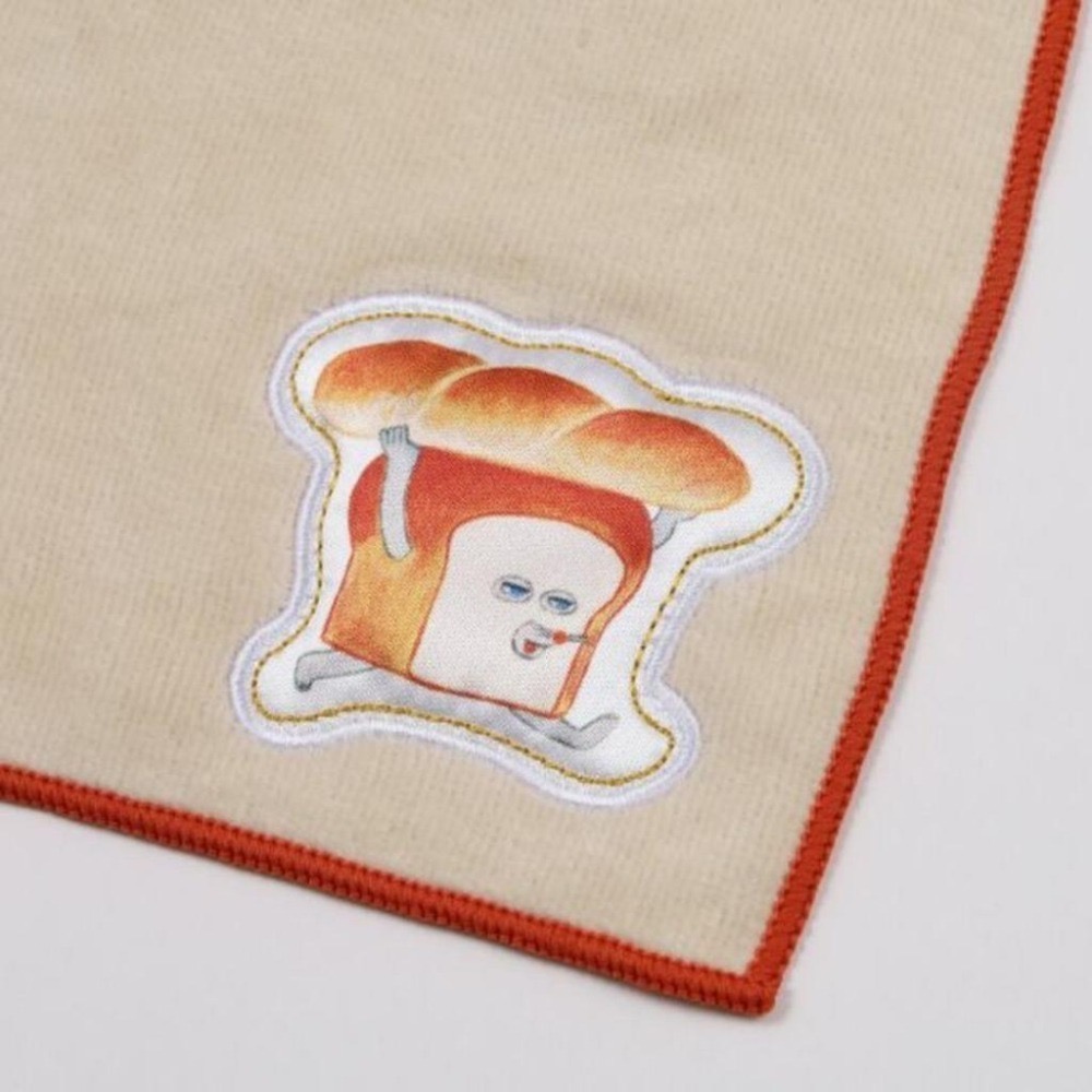 ＊日式雜貨館＊日本正版 麵包小偷小毛巾 麵包賊 小偷麵包 吐司造型小毛巾 手帕 小毛巾 毛巾 柴田惠子 日本繪本-細節圖2