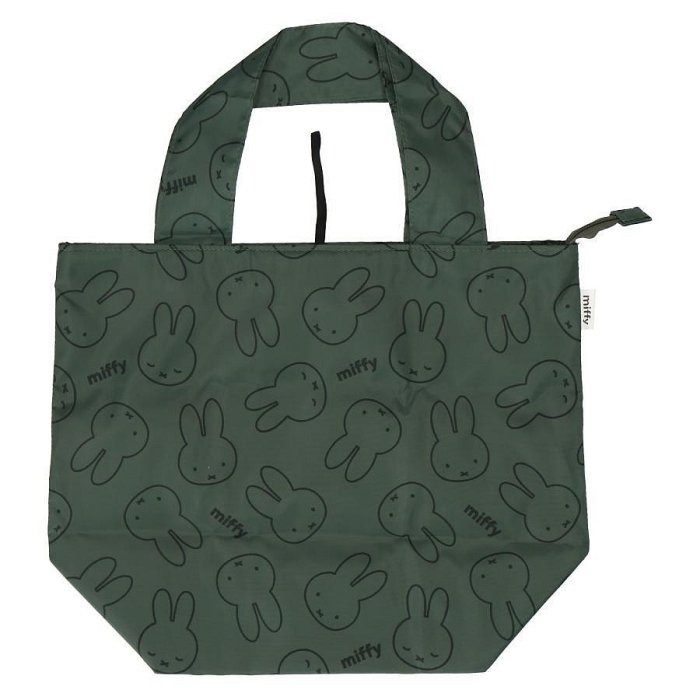 ＊日式雜貨館＊日本限定 米飛兔 米菲兔 miffy 手提包 滿版米飛 購物袋 可折疊購物袋 防潑水購物袋 拉鍊款購物袋-細節圖2