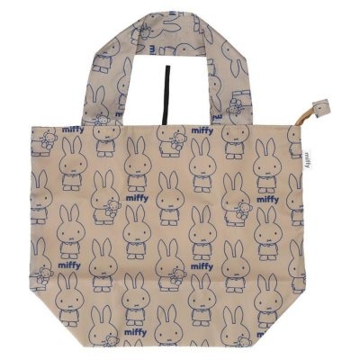 ＊日式雜貨館＊日本限定 米飛兔 米菲兔 miffy 手提包 滿版米飛 購物袋 可折疊購物袋 防潑水購物袋 拉鍊款購物袋-細節圖3