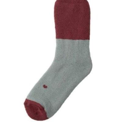 +5度小腿襪灰+暗紅23-25cm