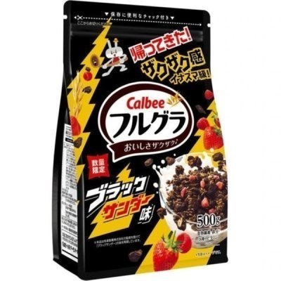 ＊日式雜貨館＊期間限定 calbee 雷神巧克力口味麥片500g 抹茶紅豆麥片550G 夏季限定 抹茶麥片 卡樂比麥片-規格圖6