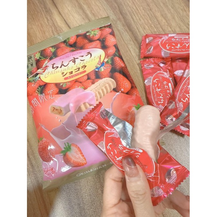 ＊日式雜貨館＊沖繩限定 期間限定 草莓巧克力金楚糕 塩味白巧克力金楚糕 草莓金楚糕 金楚糕 袋裝 110g 現貨+預購-細節圖3