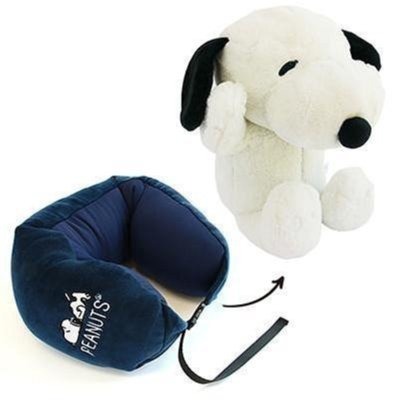 ＊日式雜貨館＊日本正版 snoopy 史努比 歐拉夫 糊塗塔克玩偶頸枕 玩偶頸枕 可收納頸枕 外出頸枕 兩用頸枕 脖枕-細節圖8