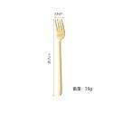 韓國實心扁筷 304不鏽鋼金色餐具 金湯匙 叉子 長柄湯匙 食品級不鏽鋼餐具 湯匙 扁筷 韓式扁筷-規格圖9