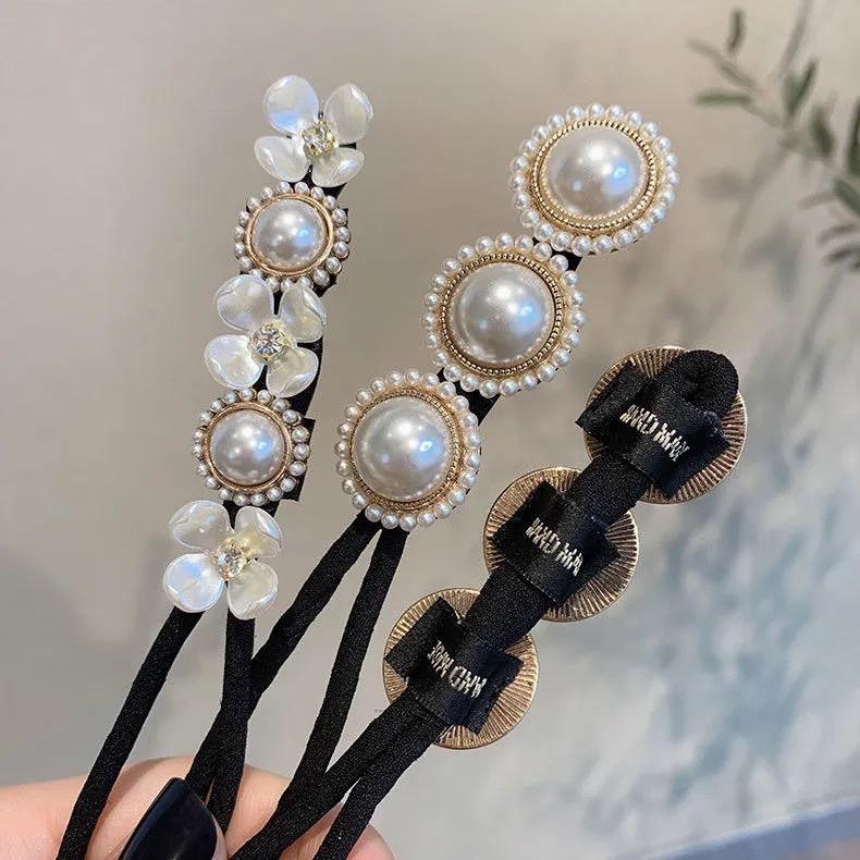 【台灣現貨24h寄出】韓系ins氣質盤髮 珍珠花花扭扭夾 甜美珍珠珍珠夾 盤法器 優雅 髮尾夾 小清新劉海夾 髮飾 網紅-細節圖5