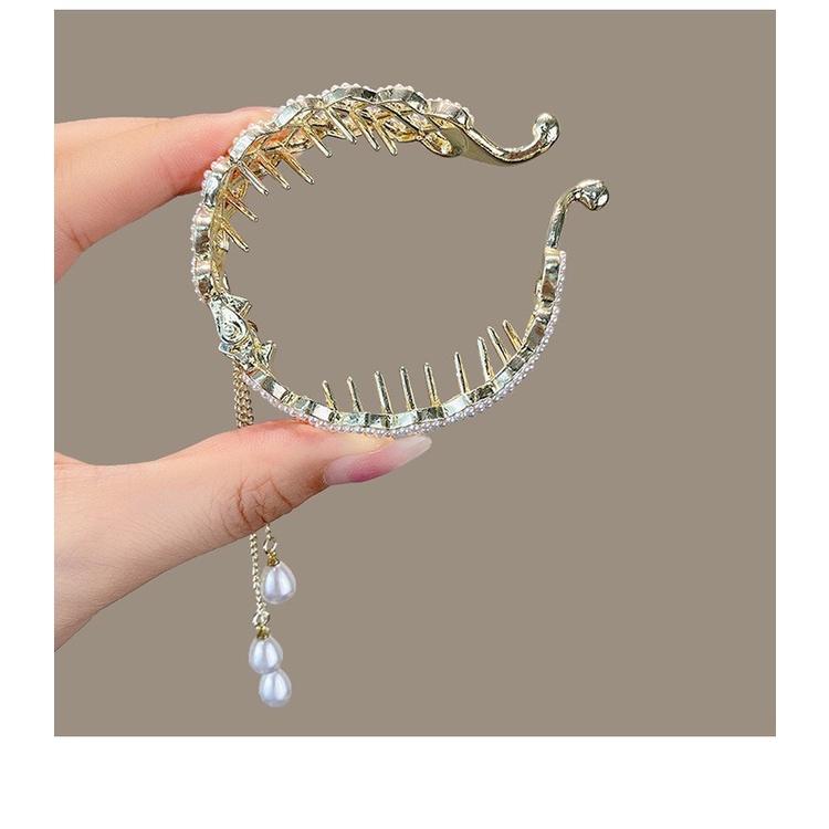 【台灣現貨24h寄出】韓系ins氣質高馬尾髮夾 網狀流蘇抓夾 甜美髮夾 包子頭 優雅 髮尾夾 小清新劉海夾 髮飾 網紅-細節圖5