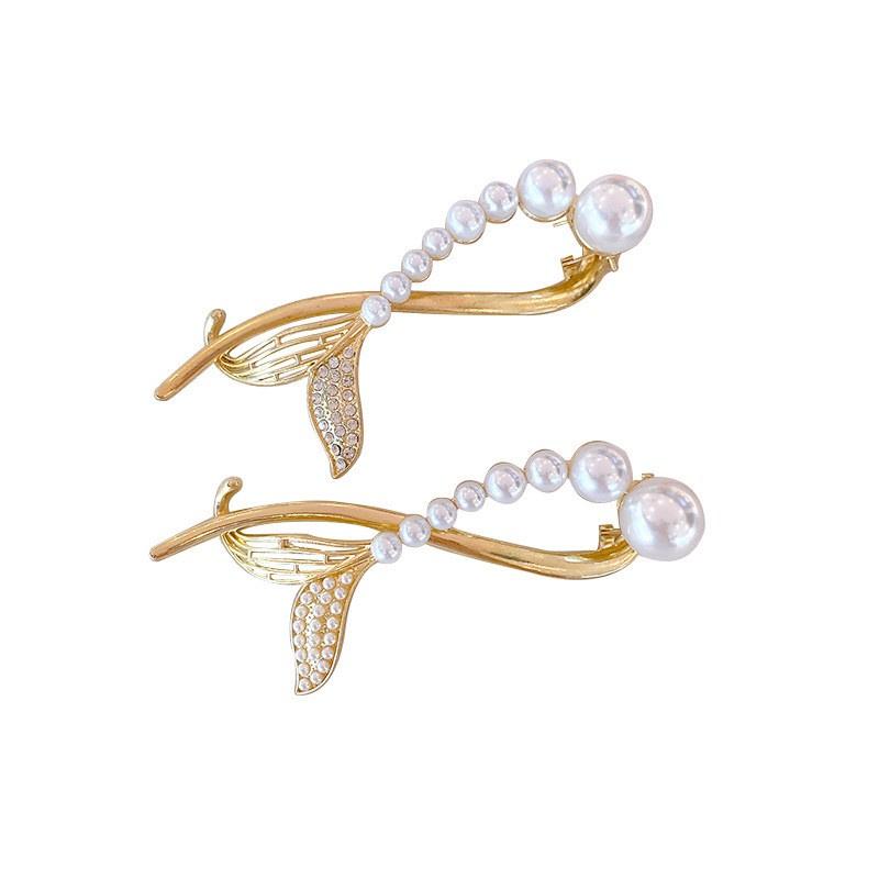 【台灣現貨24h寄出】韓系ins氣質髮夾 珍珠魚尾抓夾 甜美珍珠水鑽髮夾 鯊魚夾 優雅 髮尾夾 小清新劉海夾 髮飾 網紅-細節圖5