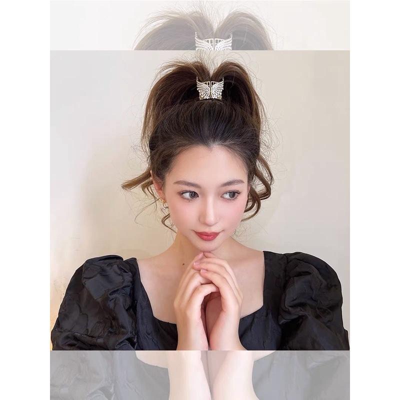 【台灣現貨24h寄出】韓系ins氣質高馬尾髮夾 天使翅膀抓夾 甜美髮夾 包子頭 優雅 髮尾夾 小清新劉海夾 髮飾 網紅-細節圖5