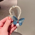 【台灣現貨24h寄出】韓系ins氣質高馬尾髮夾 刺繡蝴蝶抓夾 甜美髮夾 包子頭 優雅 髮尾夾 小清新劉海夾 髮飾 網紅-規格圖9