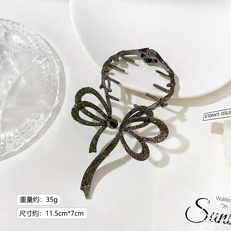 【台灣現貨24h寄出】韓系ins氣質高馬尾髮夾 黑蝴蝶結抓夾 甜美髮夾 包子頭 優雅 髮尾夾 小清新劉海夾 髮飾 網紅-細節圖7