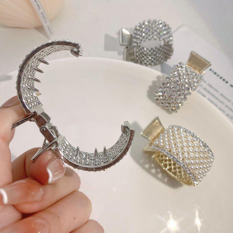 【台灣現貨24h寄出】韓系ins氣質高馬尾髮夾 水鑽高馬尾抓夾 甜美髮夾 包子頭 優雅 髮尾夾 小清新劉海夾 髮飾 網紅-細節圖7