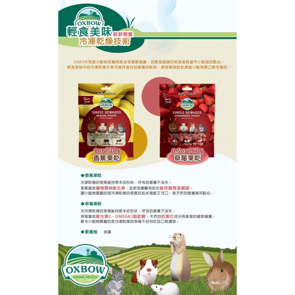 美國OXBOW 零食系列 美味輕食 牧草烘焙零食 小寵零食 倉鼠/天竺鼠/兔/小動物零食點心 磨牙草餅 飼料 好命寵物園-細節圖6