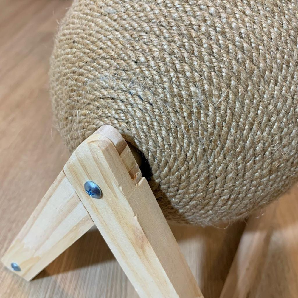 😸實木＋劍麻立式耐磨貓抓球 耐磨貓抓板 貓咪磨爪 不掉屑 劍麻繩貓抓球 貓玩具 貓爬架 貓跳台 貓咪玩具 好命寵物園-細節圖3