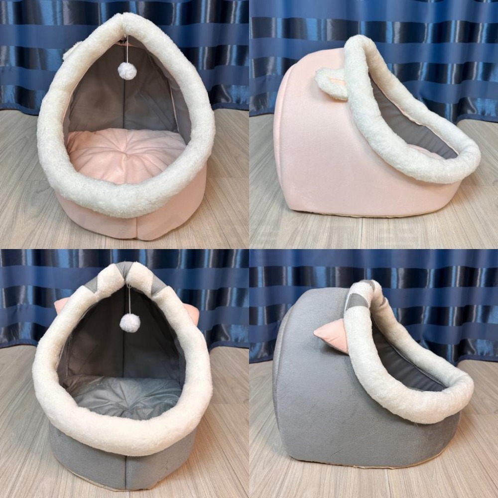 半封閉寵物窩 可拆洗貓床 貓窩 寵物窩 四季通用貓咪窩 貓屋 寵物睡窩 狗窩 狗屋 超柔軟保暖狗床 貓咪床 好命寵物園-細節圖4