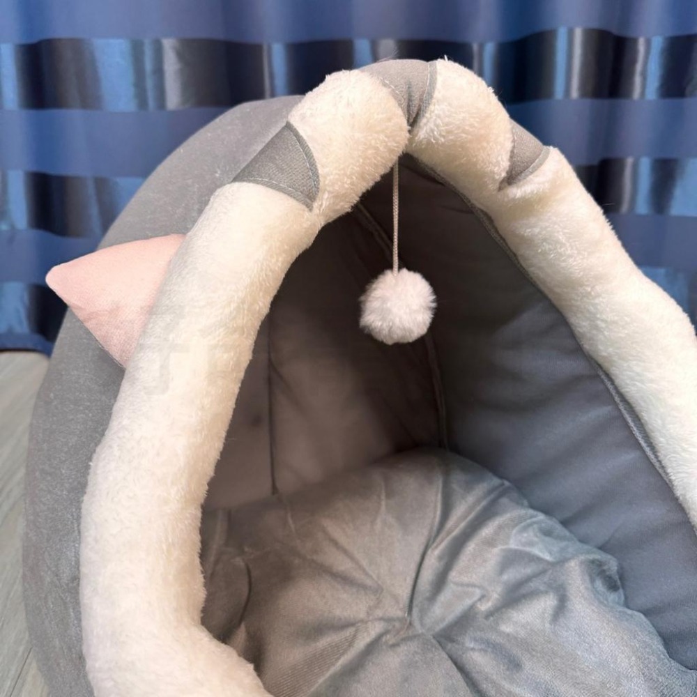 半封閉寵物窩 可拆洗貓床 貓窩 寵物窩 四季通用貓咪窩 貓屋 寵物睡窩 狗窩 狗屋 超柔軟保暖狗床 貓咪床 好命寵物園-細節圖5