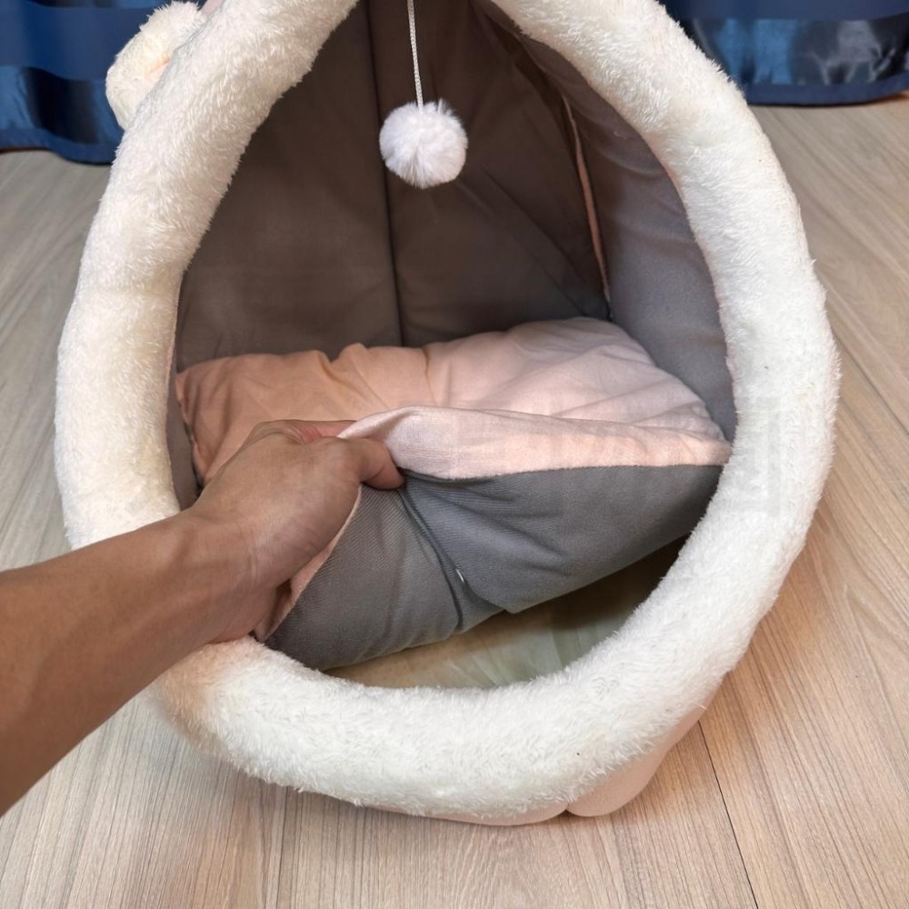 半封閉寵物窩 可拆洗貓床 貓窩 寵物窩 四季通用貓咪窩 貓屋 寵物睡窩 狗窩 狗屋 超柔軟保暖狗床 貓咪床 好命寵物園-細節圖6