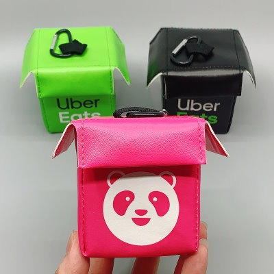 【快速出台灣現貨】外賣箱零錢包 鑰匙扣外送必備 Uber eat／Food panda 外賣箱吊飾 背包鑰匙扣-細節圖8