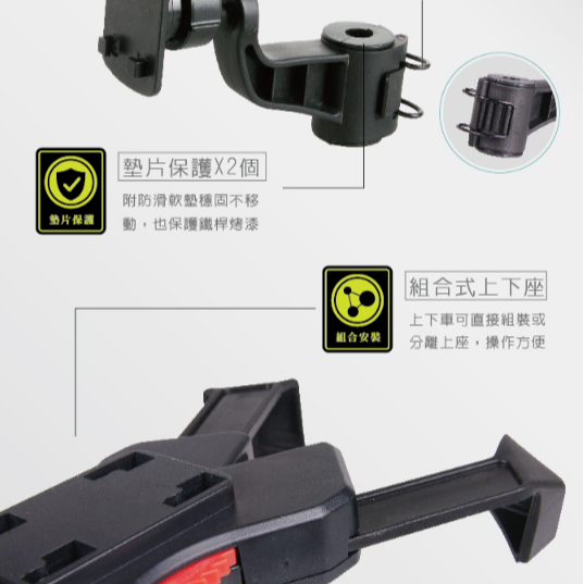 【免工具快速安裝】易力扣摩托車手機架 機車手機架 機車後視鏡手機支架 導航手機架 鷹爪手機架 電動機車gogoro手機架-細節圖3