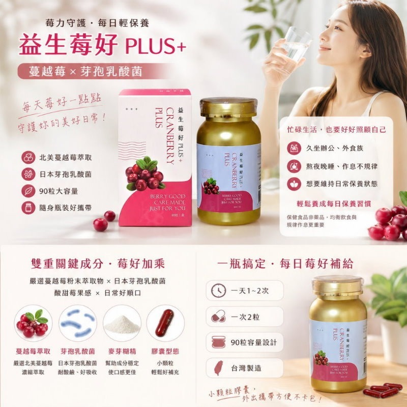 益生莓好PLUS+(602mgx90粒)/盒，多件特價↘-細節圖2
