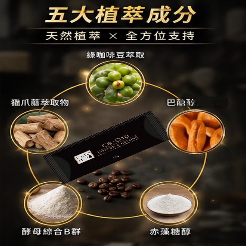 KETO MCT Coffee 聰明咖啡｜中鏈脂肪酸＋BCAA＋大豆胜肽｜15g×7包-細節圖3