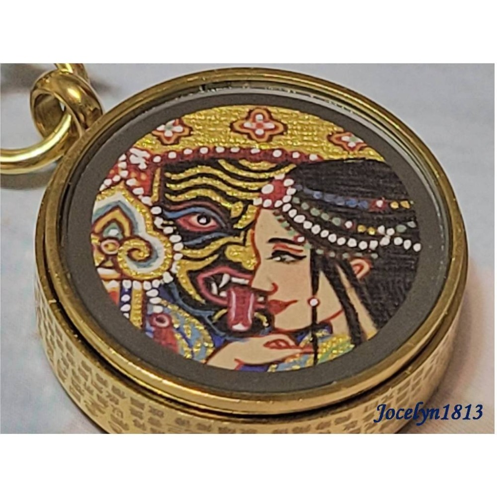 西藏女財神 扎基拉姆 手繪唐卡項鍊 招財-細節圖2