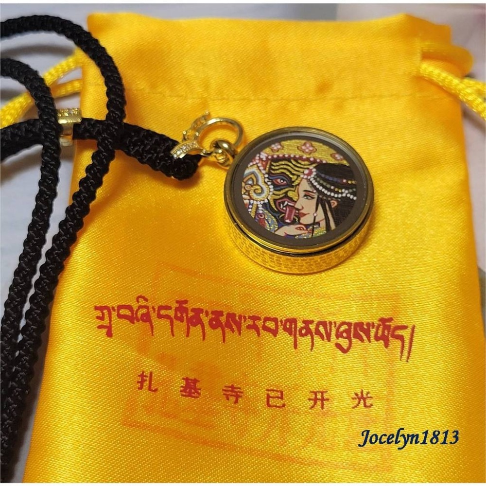 西藏女財神 扎基拉姆 手繪唐卡項鍊 招財-細節圖4