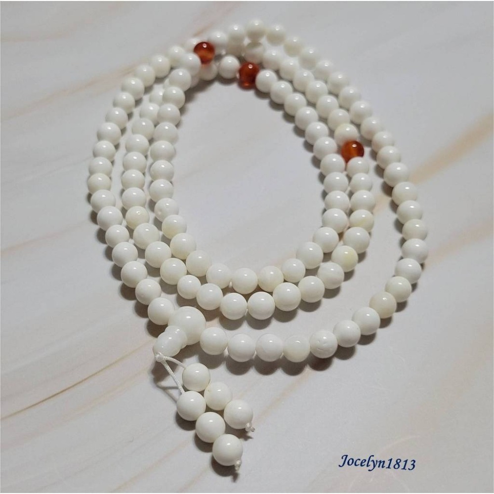 【天然】佛門七寶之首 硨磲念珠項鍊 6mm+-細節圖2