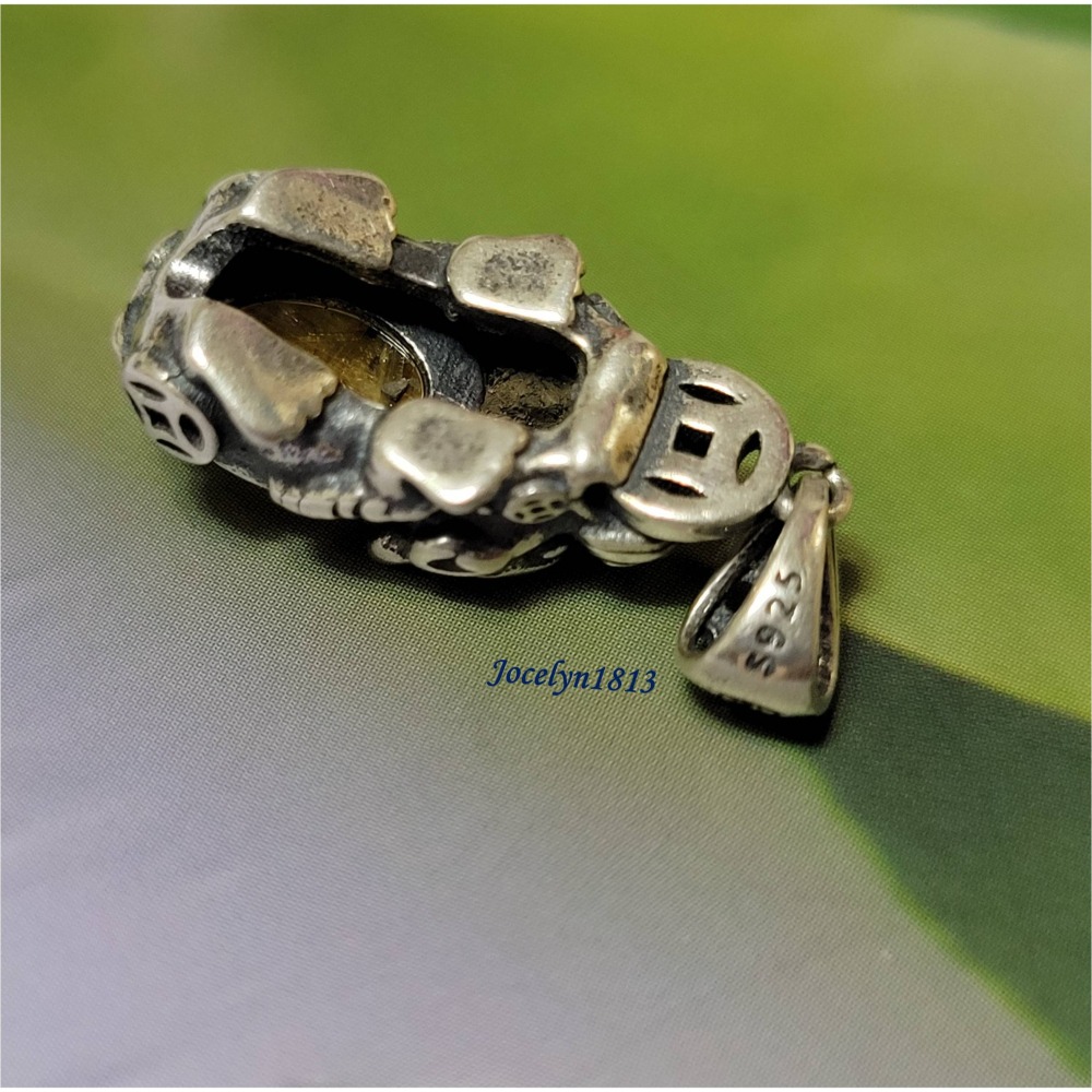 【天然水晶】鈦晶貔貅吊墜 925銀(贈合金萬用鏈金色一條)-細節圖3