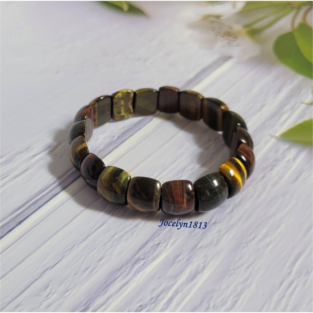 【天然水晶】黃虎眼手排 三色虎眼手排-細節圖2