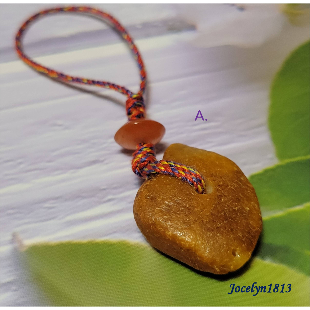 波羅的海 琥珀蜜蠟 包掛 手機掛 原礦 蝴蝶 項鍊墜-細節圖2