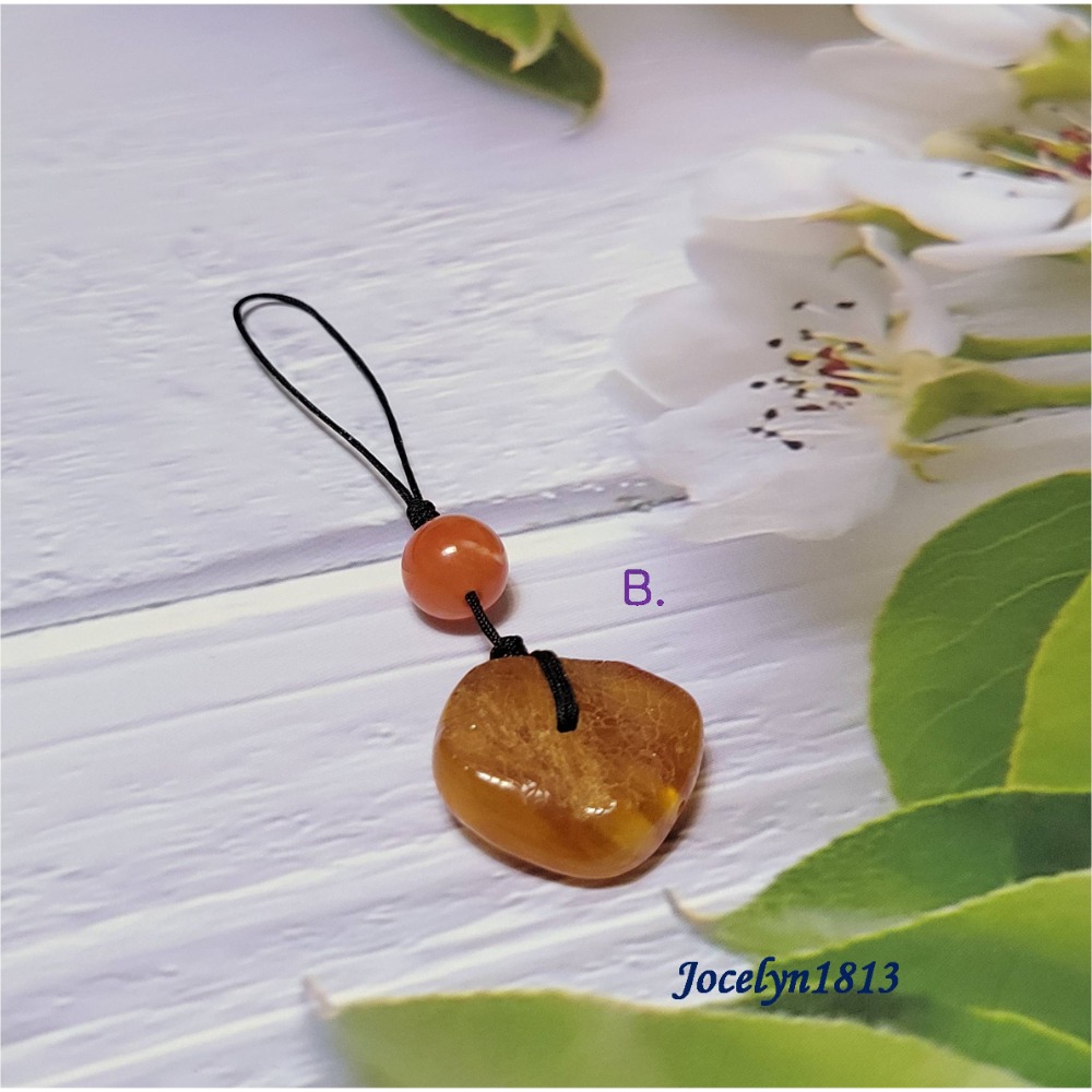 波羅的海 琥珀蜜蠟 包掛 手機掛 原礦 蝴蝶 項鍊墜-規格圖6