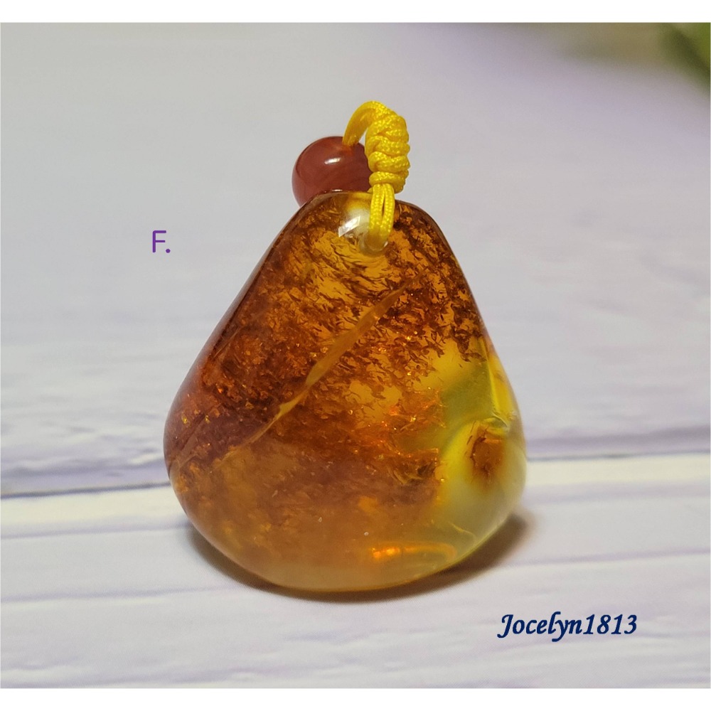 波羅的海 琥珀蜜蠟 包掛 手機掛 原礦 蝴蝶 項鍊墜-規格圖6