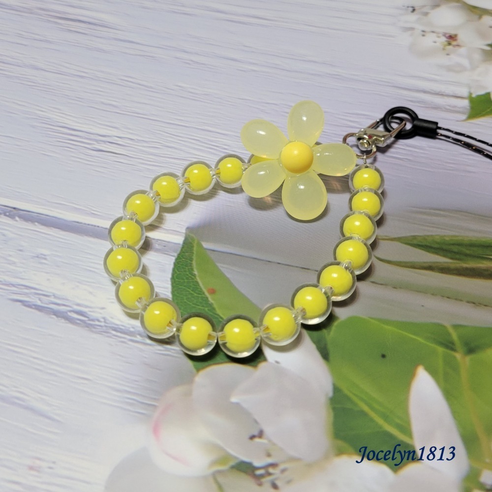 ins風串珠 馬卡龍彩色珠花手機鏈-細節圖6