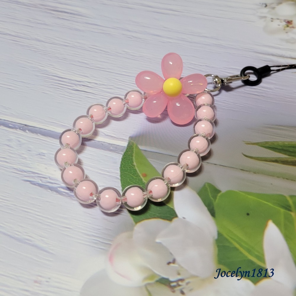 ins風串珠 馬卡龍彩色珠花手機鏈-規格圖8