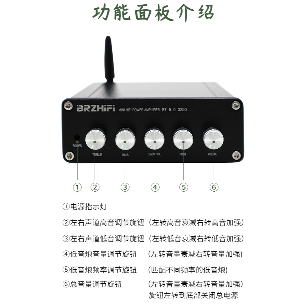 洛克小舖-TPA3250 2.1聲道藍芽擴大機(70W+70W+130W超重低音.藍芽5.0接收.RCA聲音輸入)-細節圖3