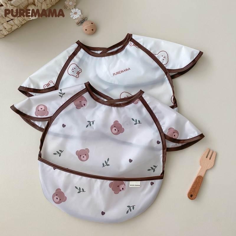 |台灣現貨|反穿衣 吃飯圍兜 飯兜 防水防油防髒 罩衣 吃飯神器-細節圖4