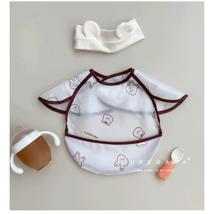 |台灣現貨|反穿衣 吃飯圍兜 飯兜 防水防油防髒 罩衣 吃飯神器-細節圖10